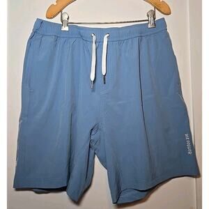Bamboo Ave Shorts Mens Blue Boundless Lined Performance Gym Training Run XXL
